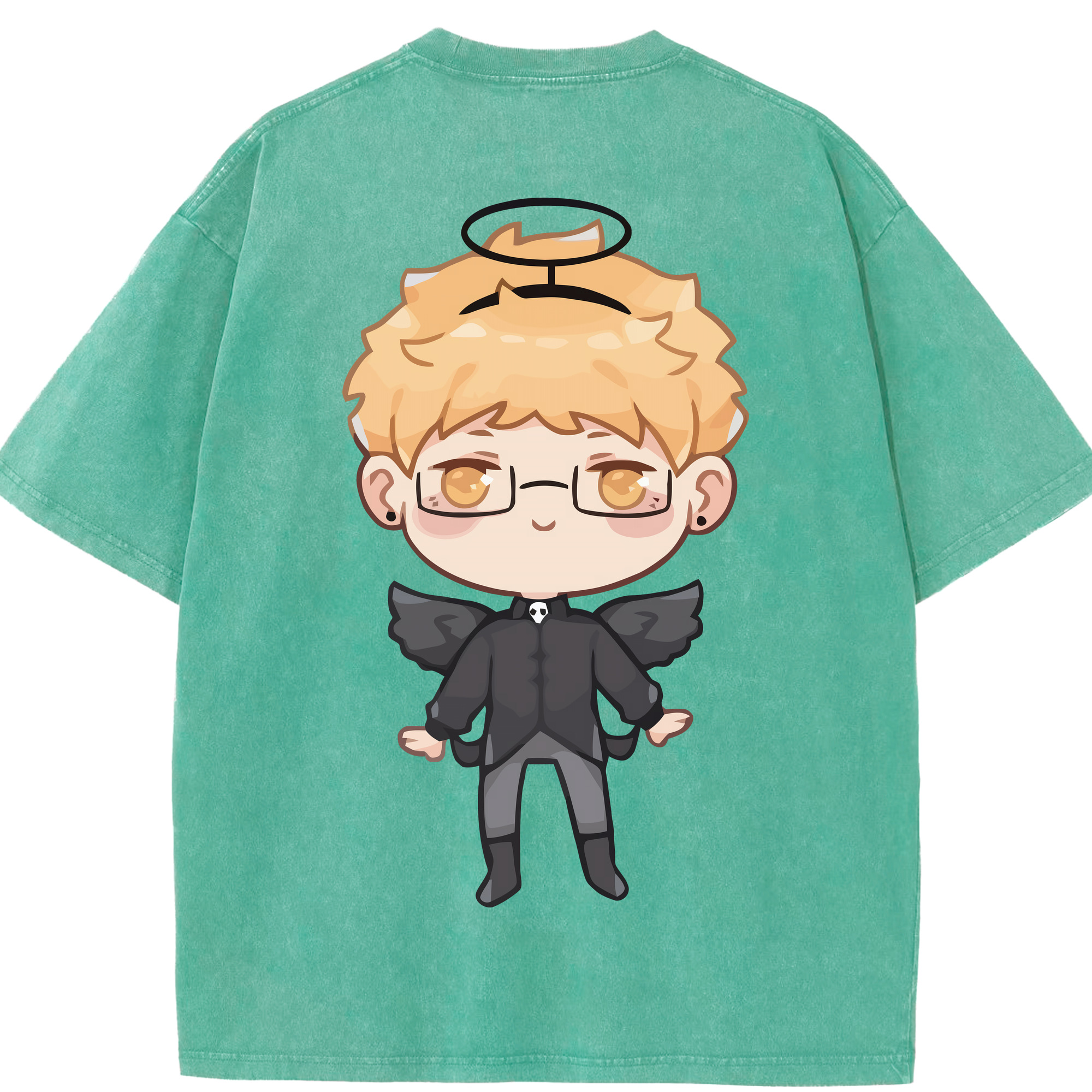 （画像用） ハイキュー!! Haikyu!! 綿100% ヴィンテージ風 半袖Tシャツ（背面プリント）